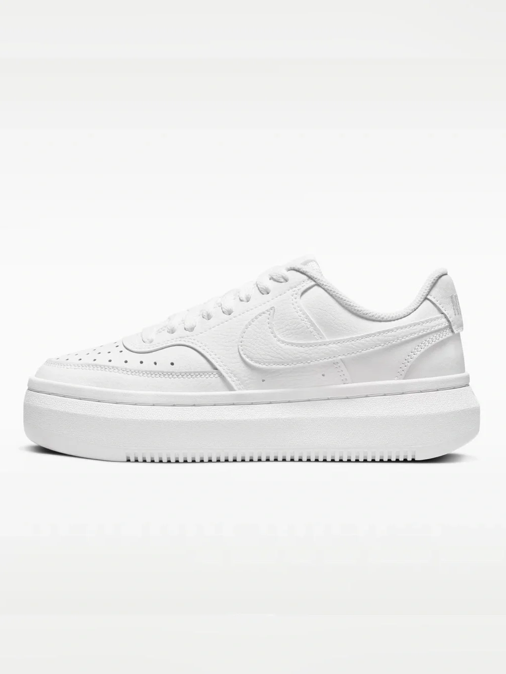 White Women's Platform Sneaker - Branded Athletic Style